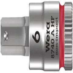 Wera 8740 A HF Bit 1/4" - 6mm x 28mm Knurling On The Rear End
