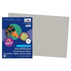 Pacon Prang Construction Paper Gray 12" x 18" 50 Sheets Per Pack 5 Packs (PAC8807-5)