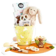 GreatFoods Sweet Treats Easter Snack Bunny Basket - Great Easter Care Package for Family, Friends, Kids, Coworkers
