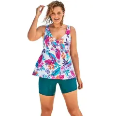 Swim 365 Women&rsquo;s Plus Size Flowy Tankini Top