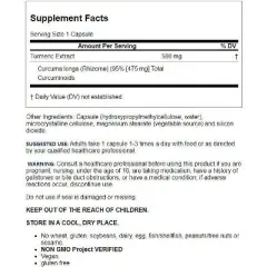 Jarrow Formulas, Inc. Vegan Curcumin 95 500 mg 120 Veg Caps