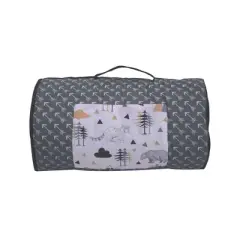 Bacati - Woodlands Gray Beige Neutral Cotton Toddler Nap Mat