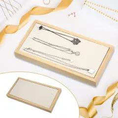 Unique Bargains Bamboo Wood Bracelet Tray Stackable Storage Jewelry Tray Showcase Display Organizer 1 Pc