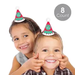 Big Dot of Happiness Elf Squad - Mini Cone Kids Elf Christmas and Birthday Party Hats - Small Little Party Hats - Set of 8