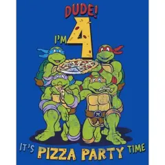 Boy's Teenage Mutant Ninja Turtles 4th Birthday Pizza Party T-Shirt