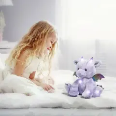 FAO Schwarz Glow Brights Toy Plush LED with Sound Dragon 13" Stuffed Animal