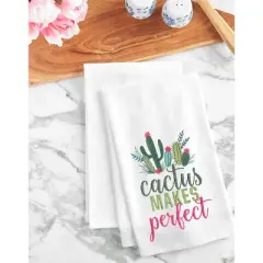 C&F Home Cactus Makes Perfect Embroidered Cotton Flour Sack Kitchen Towel