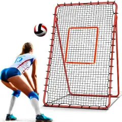 PLAYAPUT 7x4FT Volleyball Rebounder Net , Red