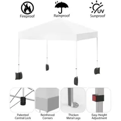 10x10ft Pop Up Canopy Tent, 1-Person Setup Instant Tent, Portable Silver Coated Outdoor Patio Canopies w/Wheeled Bag
