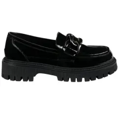 GC Shoes Vita Patent Buckle Lug Sole Platform Loafers