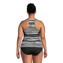 Lands' End Women's Chlorine Resistant Zip Front Tankini Swimsuit Top