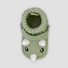 Carter's Just One You&reg; Baby Boys' Knitted Dino Slippers - Green: Newborn Dinosaur Booties
