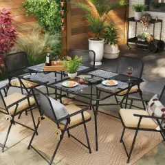 6 Person Metal Mesh Rectangle Patio Dining Table, Outdoor Furniture - Room Essentials&trade;