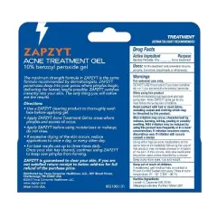 Zapzyt Maximum Strength 10% Benzoyl Peroxide Acne Treatment Gel 1 oz.