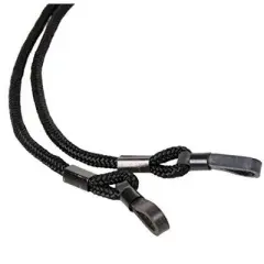 Croakies Terra Spec Cords Long Black Long|Made in USA|Made of durable woven Climbing rope|18 long (each side) by 3.2mm (diam.) | ADJUSTABLE