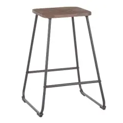 Set of 2 Zac Industrial Counter Height Barstool Espresso - LumiSource