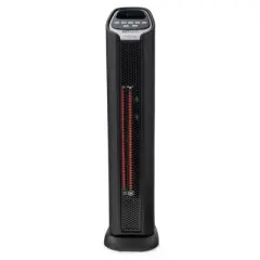 LifeSmart LifePro HT1053 1500 Watt Portable 24 Inch Electric Infrared Quartz Tower Space Heater for Indoor Use with 2 Heating Elements, Black