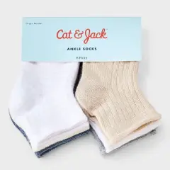 Toddler 6pk Waffle Ribbed Ankle Socks - Cat & Jack&trade;