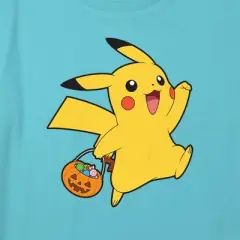 Girl's Pokemon Halloween Trick-or-Treating Pikachu Crop Top T-Shirt