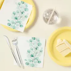 30ct Botanical Disposable Lunch Napkins Sage - Spritz&trade;