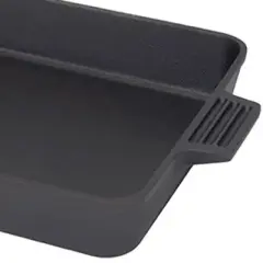Bayou Classic 7473 9" x 13" x 2" Rectangular Pre-Seasoned Cast Iron Cake Baking Pan, Oven and Broiler Safe Casserole Bakeware Dish, Black
