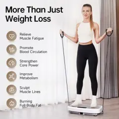 MaseiKar Vibration Plate Exercise Machine for Women, Whole Body Workout Platform with Resistance Bands, Remote Control, Home Gym Fitness, 330LBS Load