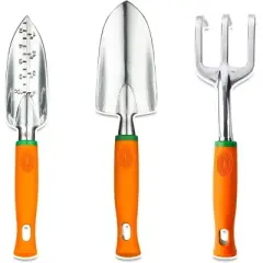 Ukoke 3-Piece Aluminum Garden Tool Set &ndash; Heavy-Duty Hand Tools with Ergonomic Handles for Outdoor Gardening, for Men & Women