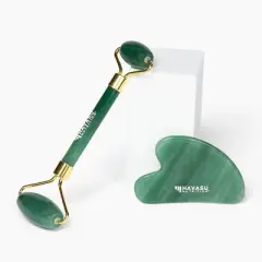 Gua Sha & Face Roller Set, Facial Tools for Lymphatic Drainage, Puffiness, Wrinkles & Skin Firming, Jade Roller for Glowing Skin, Havasu Nutrition