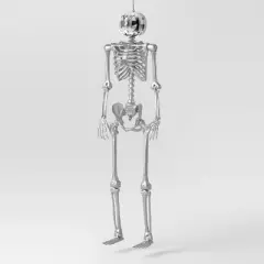 60" Poseable Pumpkin Skeleton Halloween Decorative Prop Silver Disco - Hyde and EEK! Boutique&trade;
