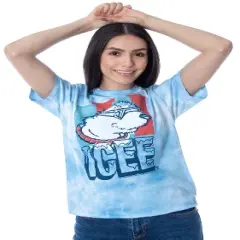 ICEE Women's Shirt Vintage Icee Polar Bear Logo Tie Dye Crop Top Tee Shirt