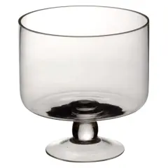 ARTLAND Glass Trifle Bowl with Classic Modern Design, Clear, For Round Dessert - Cakes, Pastries, Ice Cream - Dishwasher Safe