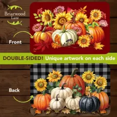 Briarwood Lane Fall Double Sided Placemat (4-pack) 17x11.25 Pumpkins For Fall Placemat