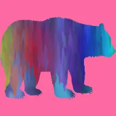 Design By Humans Rainbow Watercolor Artistic Bear By Maryedenoa Racerback Tank Top