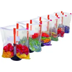 Jokari Suction Cup Base Baggy Opener Pro 6PK. Adjustable Arms Hold Food Storage Bags Open