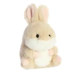 Aurora Mini Lively Bunny Rolly Pet Round Stuffed Animal Brown 5"