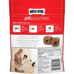 Milk-Bone Chewy Dog Treats Bone Pill Pouches Chicken Flavor 6oz