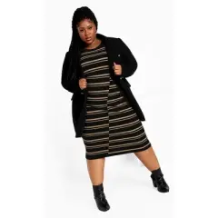 Women's Plus Size Marly Star Sweater Dress - Black Biscuit | AVENUE