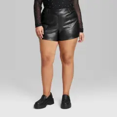 Women's High-Rise Faux Leather Shorts - Wild Fable&trade;