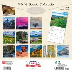 BrownTrout Colorado Wild and Scenic 2026 12"x24" Hanging Square Wall Calendar Plastic-Free