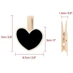 Unique Bargains Wood Mini Chalkboard Signs with Wooden Clip for Message Sign 10 Pcs