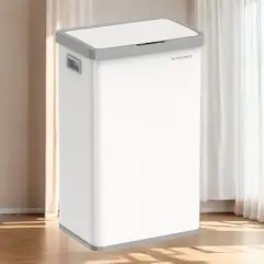 LEDREM Motion Sensor Trash Can, 18-Gallon (68L) Automatic Kitchen Garbage Can with Stay-Open Lid, Stainless Steel, 15 Trash Bags Included