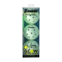 Franklin Sports Glow in the Dark Pickleballs - 3pk: Polyester Shell, All Ages
