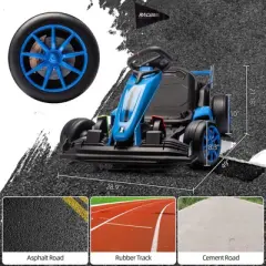 Ride On Go Kart, Kids 24V 7Ah Battery Two 200W Motors, 8MPH Fast Drifting Circling Car, Adjustable Seat Electric Ride Toy, for Kids