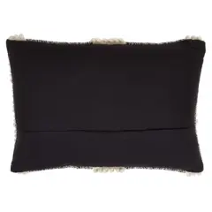 Saro Lifestyle Pom Pom Stripe Pillow - Poly Filled, 14"x23" Oblong, Black