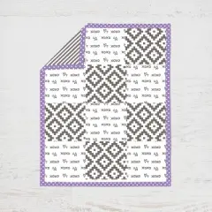 Bacati - Love Aztec Design/Print Gray Lilac 3 pc Crib Bedding Set