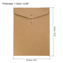 Unique Bargains String-Tie A4 Document Letter Filing Envelopes Brown