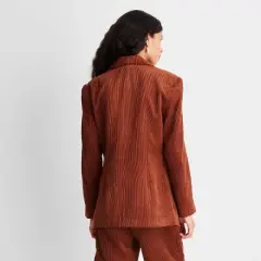 Women's Long Sleeve Notched Collar Cord Blazer - Future Collective&trade; with Reese Blutstein Rust