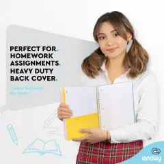 Emraw 5 Subject Notebook College Ruled Spiral White Paper 180 Sheets Perfect for Writing Sketching in class, Home, Office (Pack of 4)