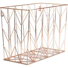 U Brands Hanging File Desk Organizer, Wire Metal, Copper/Rose Gold - 854U02-06