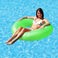 Poolmaster Neon Frost Large Swimming Pool Float Inner Tube - Green